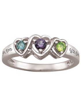 Personalized Family Jewelry Birthstone Entwined Mother's Ring available in Sterling Silver, Gold and White Gold
