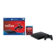 Sony PlayStation 4 Slim 1TB Spiderman Bundle, Jet Black