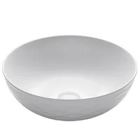 KRAUS Viva Round White Porcelain Ceramic Vessel Bathroom Sink, 16 1/2 in. D x 5 1/2 in. H