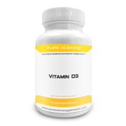 Pure Science Vitamin D3 5000 IU - Strengthens Bones & Teeth, Improves Muscle Function, Supports Cardiovascular Health & Metabolism - 100 Vegetarian Capsules