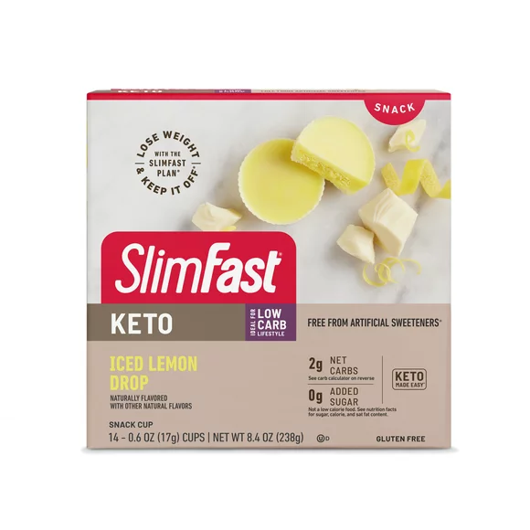 SlimFast Keto Iced Lemon Drop Snack Cup, 14 Count