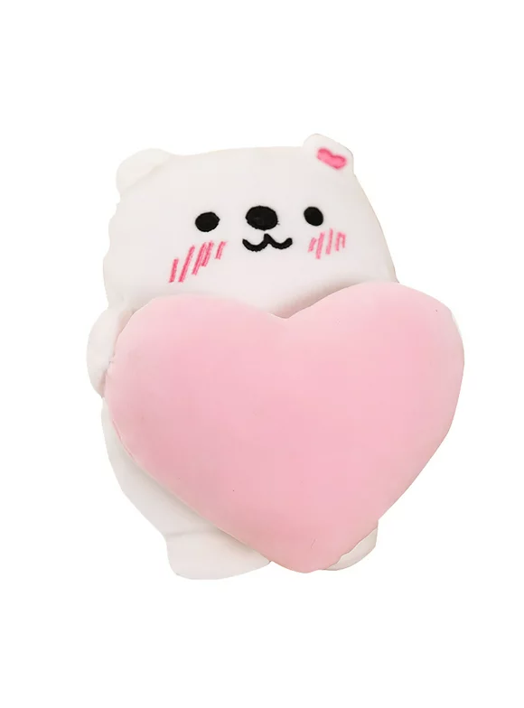 HONHUZH Kids Plush Toy Down Cotton Cute White Bear Love Plush Doll Pillow Valentine's Day Plush Toy
