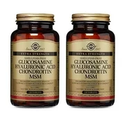 2 Bottles of Solgar Glucosamine Hyaluronic Acid Chondroitin MSM, Shellfish-Free (120 Tablets)