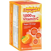 Emergen-C Vitamin C Flavored Fizzy Drink Mix Packets, Super Orange 30 ea (Pack of 4)