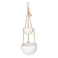 Better Homes & Gardens Dots Two-Tier Hanging Planter in White