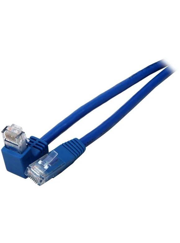 TRIPP LITE N204-003-BL-DN 3 ft. Cat 6 Blue Gigabit Right Angle Down to Straight Patch Cable
