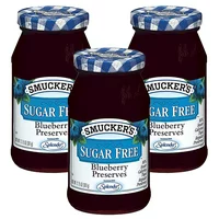 (3 Pack) Smucker's: Blueberry Sugar Free Preserves, 12.75 oz
