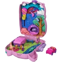 Polly Pocket Koala Adventures Wearable Purse Compact with Micro Polly Doll & Friend Doll, 8 Outdoor-related Features, 5 Animals & Removable Vehicle Accessory, Great Gift for Ages 4 Years Old & Up