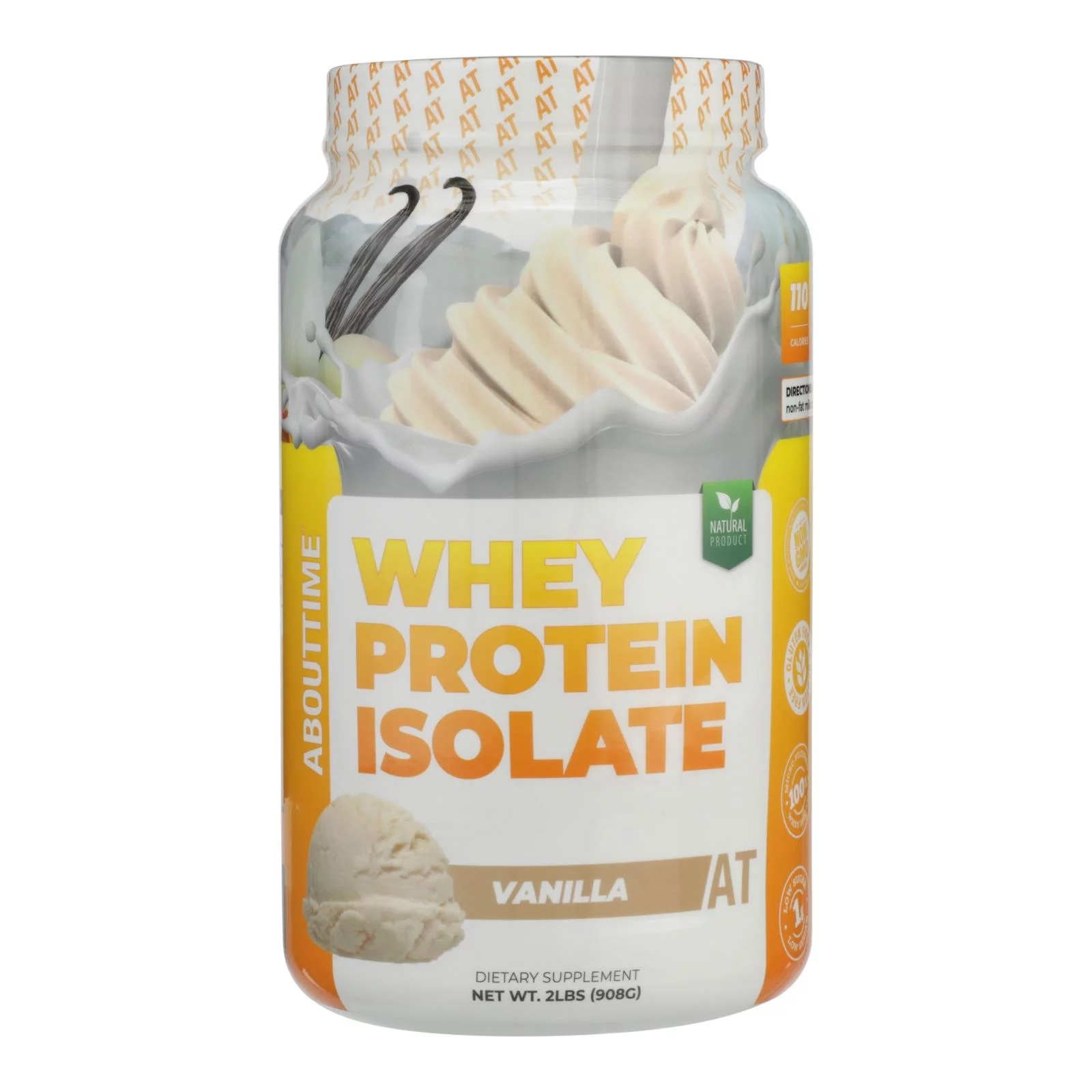 About Time Whey Protein Isolate Vanilla, 2 Lb.