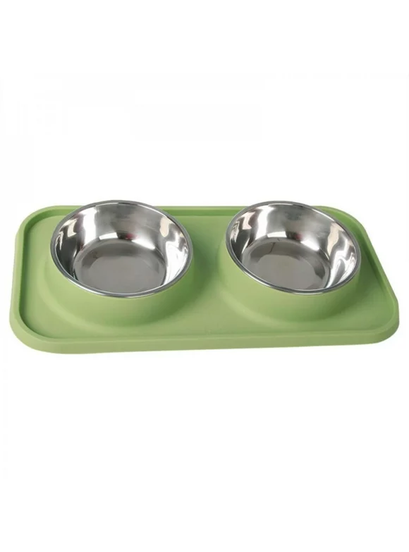 Elaydool Dog Bowls Stainless Steel Dog Bowl with No Spill Dog Food Bowl Non-Slip Mat Feeder Bowls Pet Bowl for Small Medium Dogs Cats