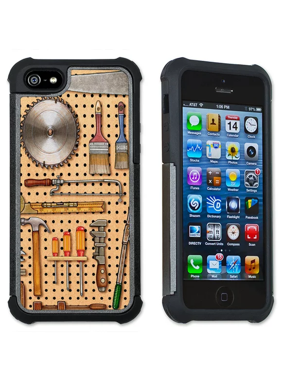 Apple iPhone 6 Plus / iPhone 6S Plus Cell Phone Case / Cover with Cushioned Corners - Tan Tool Pegboard
