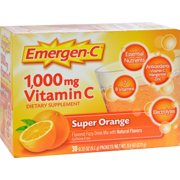 Emergen-C Vitamin C Flavored Fizzy Drink Mix Packets, Super Orange 30 ea