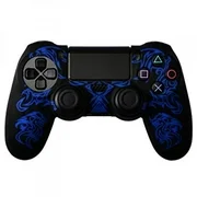 Gam3Gear Dragon Pattern Silicon Protect Case Skin Jacket for PS4 Dualshock 4 Controller Black Blue