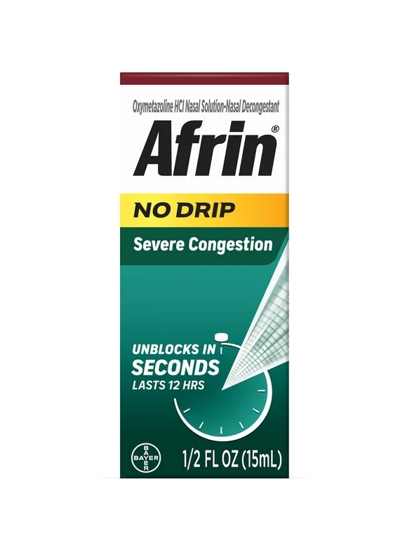 Afrin No Drip Severe Congestion Pump Mist Nasal Spray, 1-15 mL Bottle