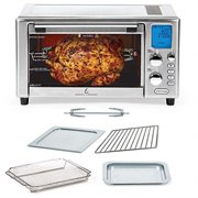 Emeril Lagasse Stainless Steel Power AirFryer 360 Better Than Convection Ovens and More Food Dehydrator, Rotisserie Spit, Pizza Function Cookbook, Silver