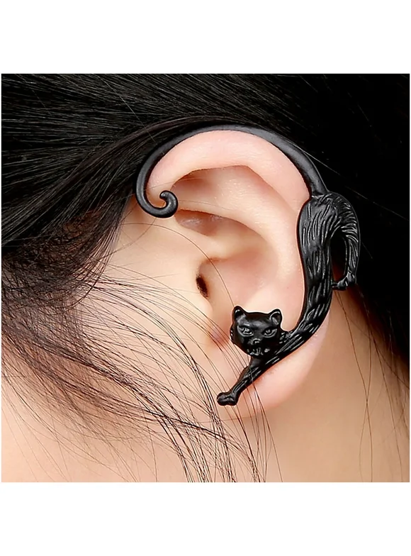 Vintage Cat Tail Ear Ring Stud Unique Earrings Gift