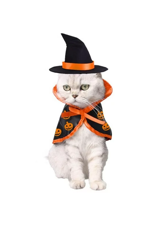 Halloween Cat Pet Wizard Costume, Pets Costume Apparel for Kitten Puppy for Halloween