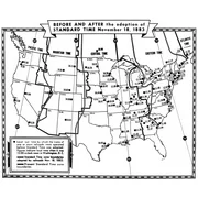 Stretched Canvas Art - U.S.A. Time Zones Map  1883. /Nan 1883 Map Of The United States Showing The Standard Time Zones Adopted That Year. - Medium 18 x 24 inch Wall Art Decor Size.