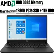 2020 Latest HP 14 Business Laptop Computer I 14 inch HD Anti-Glare Display I AMD Dual-Core Athlon Silver 3050U I 8GB DDR4 128GB PCIe SSD +1TB HDD I Webcam USB Type-C HDMI WiFi Bluetooth 4.2 Win 10