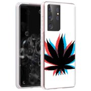 TalkingCase Clear Phone Case Samsung Galaxy S21 Ultra 5G, S30 Ultra, (Not S21,S21+),Weed 3D Print,Light Weight,Flexible,Soft Touch,Anti-Scratch