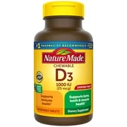 Nature Made Vitamin D3 1000 IU (25 mcg) Chewable Tablets, 240 Count