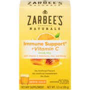Zarbee's Naturals Immune Support & Vitamin C Drink Mix, Zinc & Honey, Orange, 10 Packets