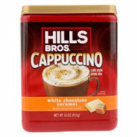 (2 Pack) Hills Bros. White Chocolate Caramel Cappuccino Instant Coffee Powder Drink Mix, 16 Ounce Canister