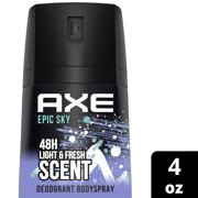 AXE Dual Action Body Spray Deodorant for Men, Epic Sky All Day Fresh Scent Formulated without Aluminum, 4.0 oz