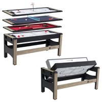 MD Sports Glendale 72" 4-in-1 Swivel Game Table, Indoor Game, Black/Beige