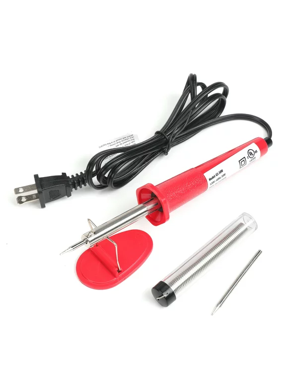 Hyper Tough 30-Watt Soldering Iron with Stand and Electrical Solder