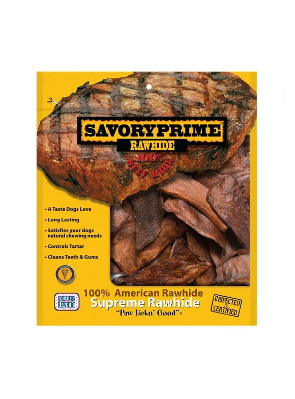 Savory Prime Rawhide Chips Beef 2"x6" 1 lb. Bag