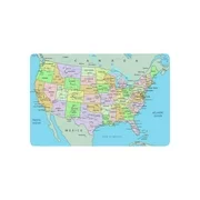 CADecor Colorful USA Political Map with Clearly Labeled Door Mat Home Decor, Geographical Educational Indoor Outdoor Entrance Doormat 23.6x15.7 Inches