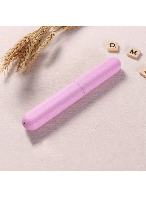 Travel Tooth Brush Case Lightweight Portable Dust-Proof Rack Holder Storage Box Pink