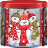 Snowman Groupie Assorted Holiday Popcorn Tin, 22 Oz (Caramel, Cheddar Cheese & Butter Flavored)
