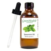 Spearmint Essential Oil - 4 fl oz (118 ml) Glass Bottle w/ Cap & Additional Glass Dropper - 100% Pure Essential Oil by GreenHealth