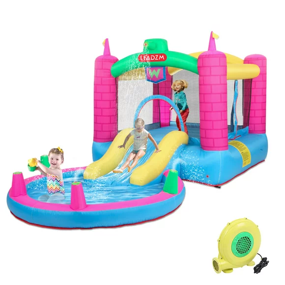 Ktaxon Inflatable Bounce House Jumper Castle Water Spray with 350W Air Blower