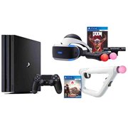 Refurbished PS4 Shooter Bundle PlayStation 4 Pro 1TB Console VR Headset Farpoint Aim Controller Doom Camera 2 Move Motion