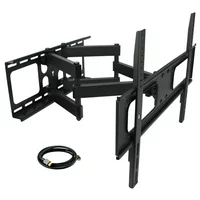 MegaMounts Full Motion Double Articulating Wall Mount for 32-70 Inch Displays with HDMI Cable