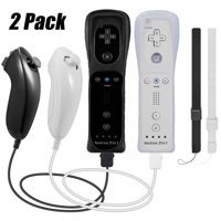 Luxmo 2Pack Wii Remote Controller Motion Plus and Nunchuck for Wii/Wii U Console Video Games
