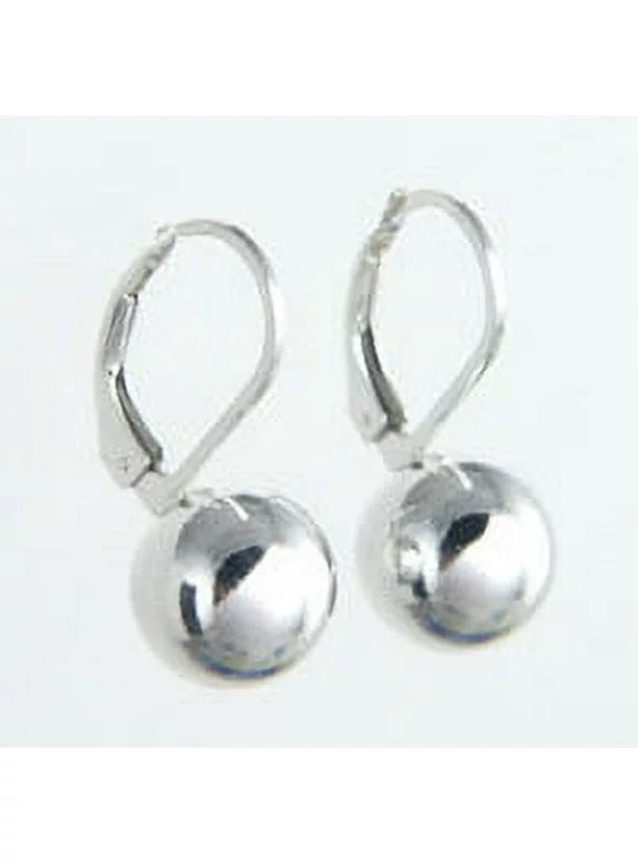 Sterling Silver 10mm Leverback Ball Earrings