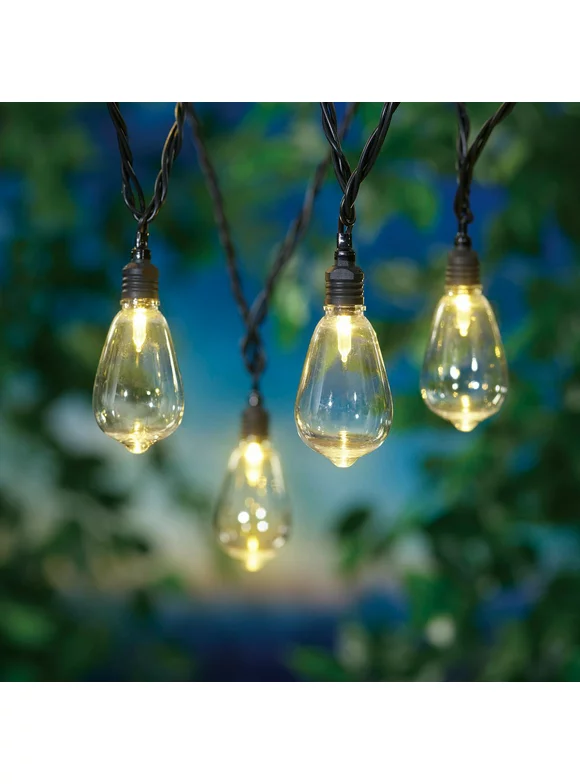 Mainstays 30-Count LED Edison Bulb Outdoor String Lights, with Black Wire