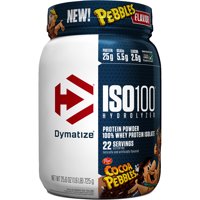 Dymatize ISO100 Hydrolyzed Whey Isolate Protein Powder, Cocoa Pebbles, 1.6 lb