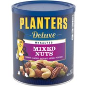 Planters Deluxe Unsalted Mixed Nuts, 15.25 oz Canister