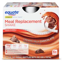 Equate Meal Replacement Shake, Creamy Milk Chocolate, 11 fl oz, 6 Count