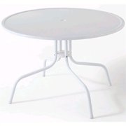 Bowery Hill Round Metal Dining Table in White
