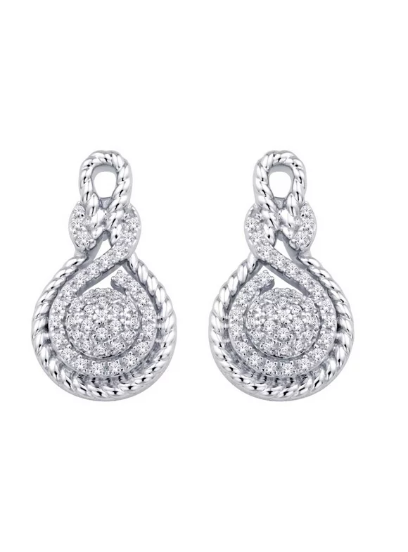 Sterling Silver 1/5 Ct.tw.Diamond Fashion Earrings