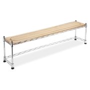 Whitmor Supreme Sink Shelf - Organizer - Wood & Chrome - 35.8" x 6.6" x 9.21"