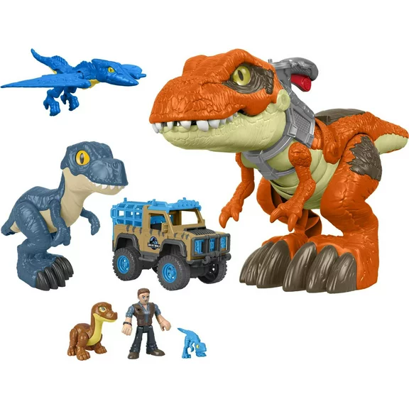 Imaginext Jurassic World T. rex Expedition Dinosaur Toys, 7-Piece Playset