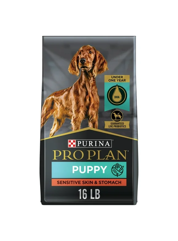 Purina Pro Plan Puppy Dry Dog Food, Sensitive Skin & Stomach, Nutrient Dense Salmon & Rice, 16 lb Bag