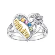 Personalized Family Jewelry Grandma's Birthstone Pride Mother's Ring available in Sterling Silver, Gold-Plated, Gold or White Gold